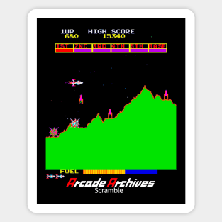 Mod.7 Arcade Scramble Space Invader Video Game Sticker